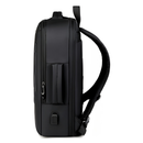 Mochila para laptop negra marca Carbone. Morral de viaje con bolsillo expandible.