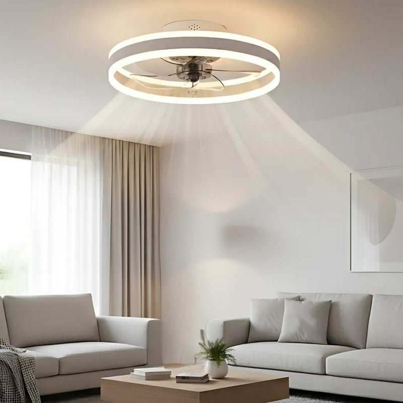 Abanico de Techo Ventilador LED (Color Blanco). 3 Tonos de Luz. Ventilador Silencioso 110V.