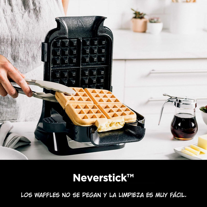 Waflera tipo belga Ninja NeverStick BW1001. Máquina de waffles belga vertical.