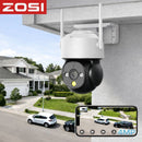 Cámara de Seguridad WiFi PTZ 2MP IP66 con Visión Nocturna Color 20m y Detección Humana. Cámara de Videovigilancia Audio Bidireccional y Pan 355° Tilt 90°