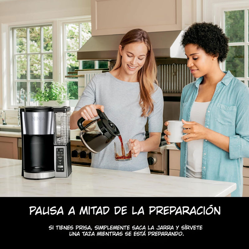 Cafetera Programable Ninja CE250. Maquina de café de capacidad hasta 12 tazas y filtro permanente.