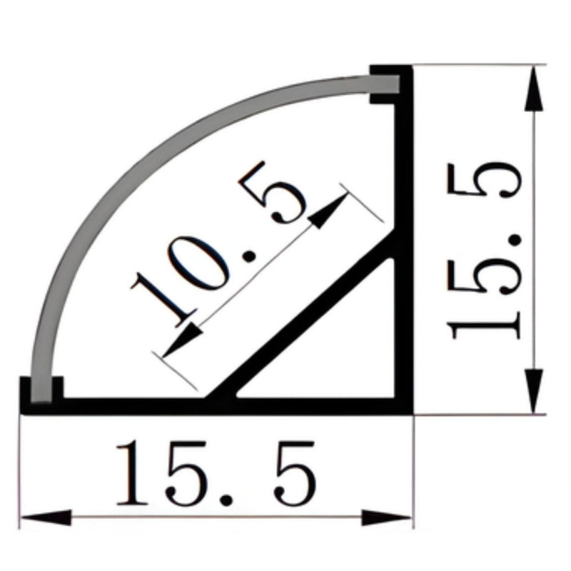 Perfil de Aluminio para Cinta LED Kit 2 m. Accesorio diseñado para montar y proteger tiras de luces LED ideal para angulo de 90°