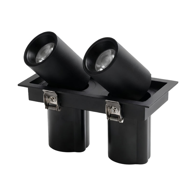 Downlight LED Empotrado Doble Negro 14W 3000K COB Bridgelux Ajustable 36° 1220LM IP20 Interior