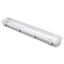 Lámpara Lineal Antipolvo IP65 para 2 Tubos LED T8 G13 1200mm Base Doble Uso Interior y Exterior.