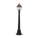 Lampara de Poste Exterior E27 IP44 Bronce para Jardin Patio Terraza y Entrada 150x1100mm Aluminio y Vidrio