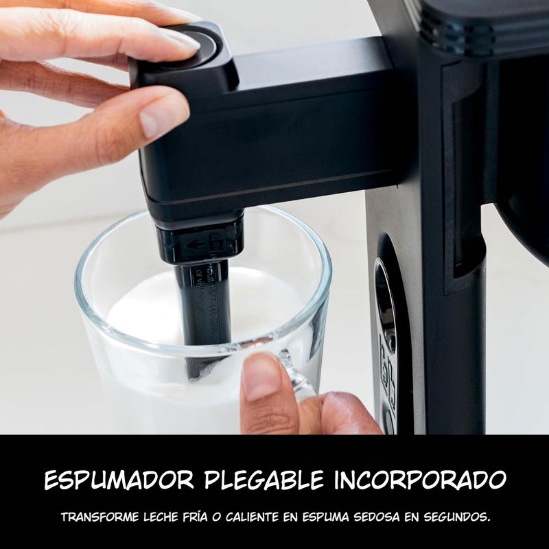 Cafetera Ninja Specialty CM401. Maquina de café de capacidad hasta 10 tazas, espumador plegable y filtro permanente.