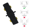 Conector Union entre Rieles Track sistema colgante color Negro