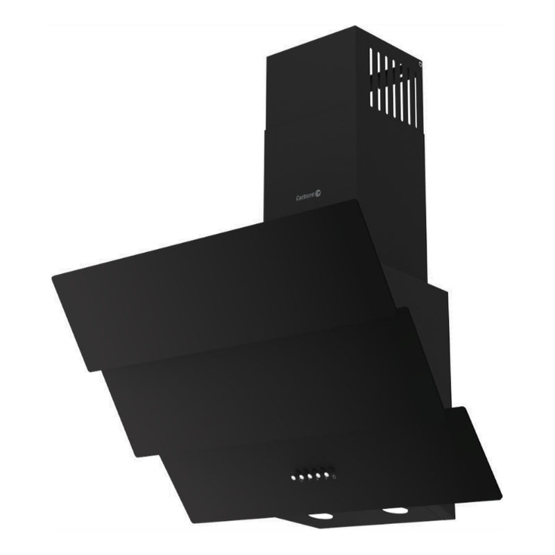 Campana Extractora 60 cm  Vidrio Negro Curvo 3 Paneles, Motor 500 m³/h, 110V