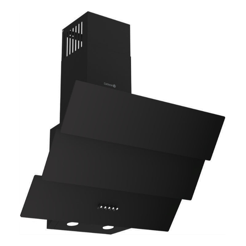 Campana Extractora 60 cm  Vidrio Negro Curvo 3 Paneles, Motor 500 m³/h, 110V