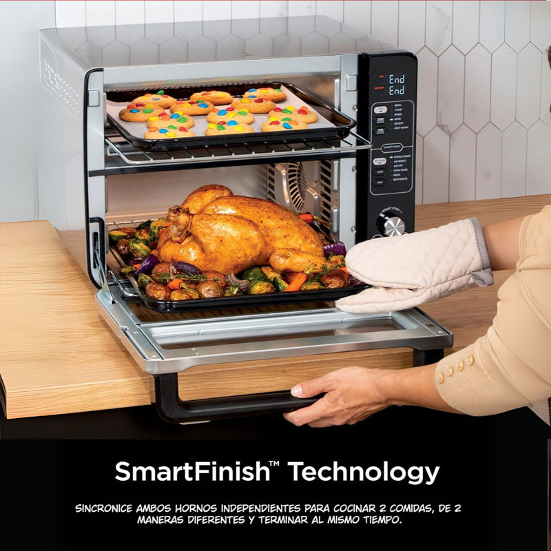 Horno doble 12 en 1 Ninja Double Oven con Flex Door. Freidora de aire DCT400.