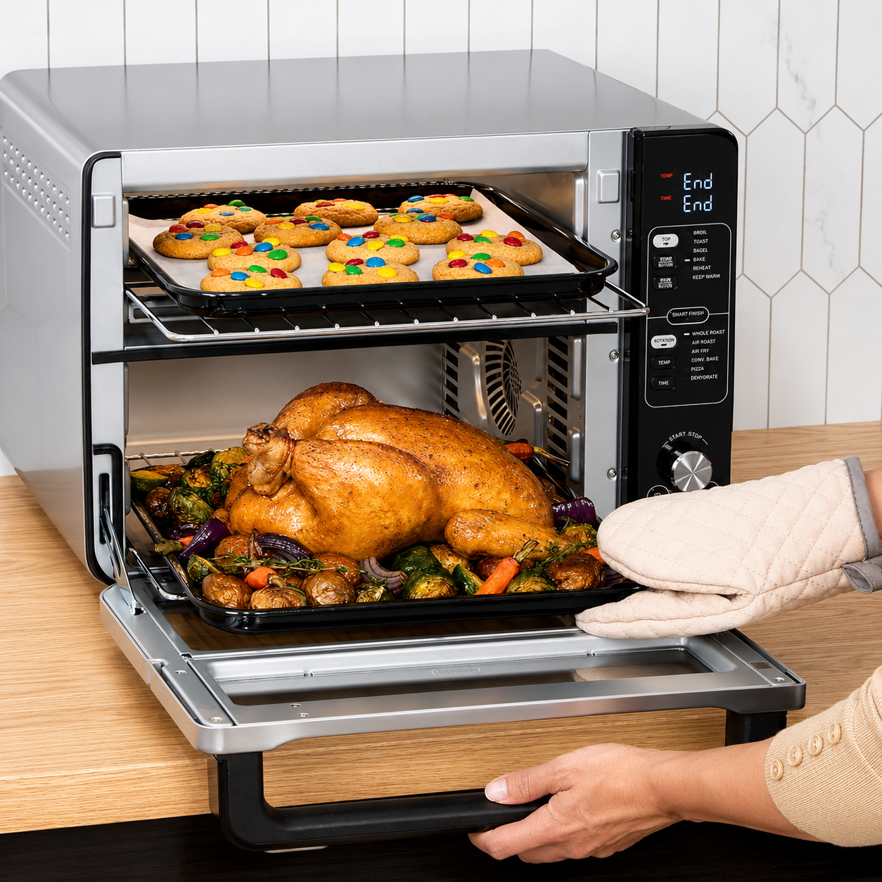Horno doble 12 en 1 Ninja con Flex Door. Freidora de aire DCT401.