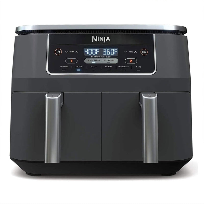 Freidora de aire doble, 6 en 1 Ninja. Air Fryer DZ201 de 7.5 lt antiadherente, con revestimiento de cerámica.