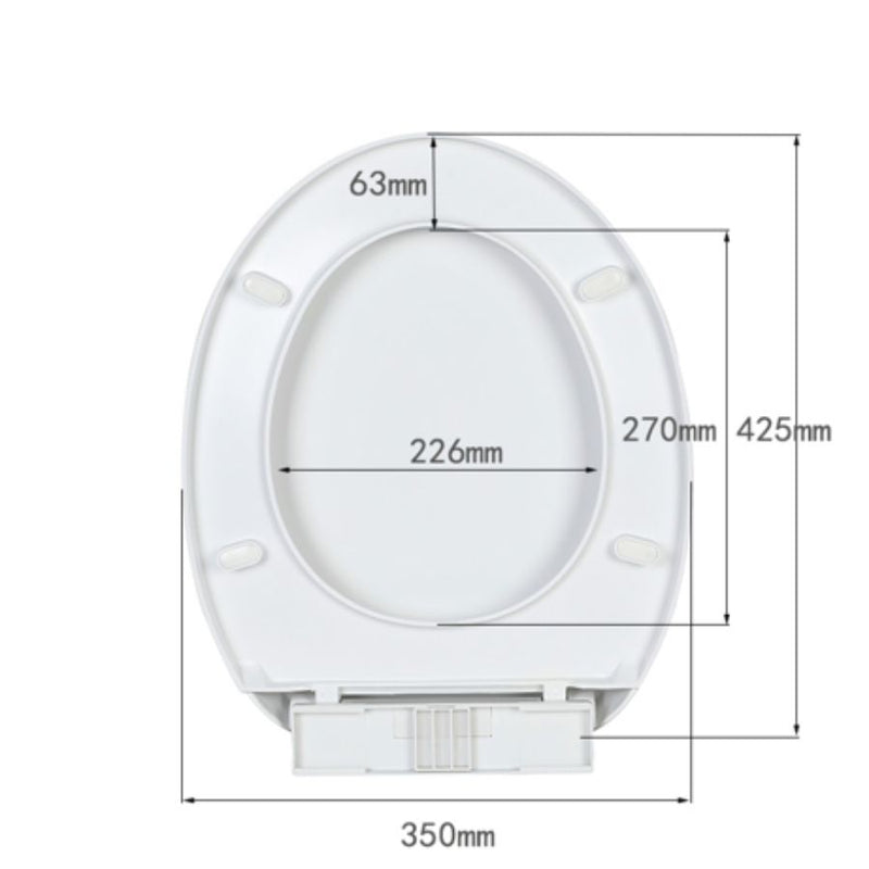 Tapa para inodoro asiento color blanco 17" Caida lenta. Tapa para poseta  pequeña