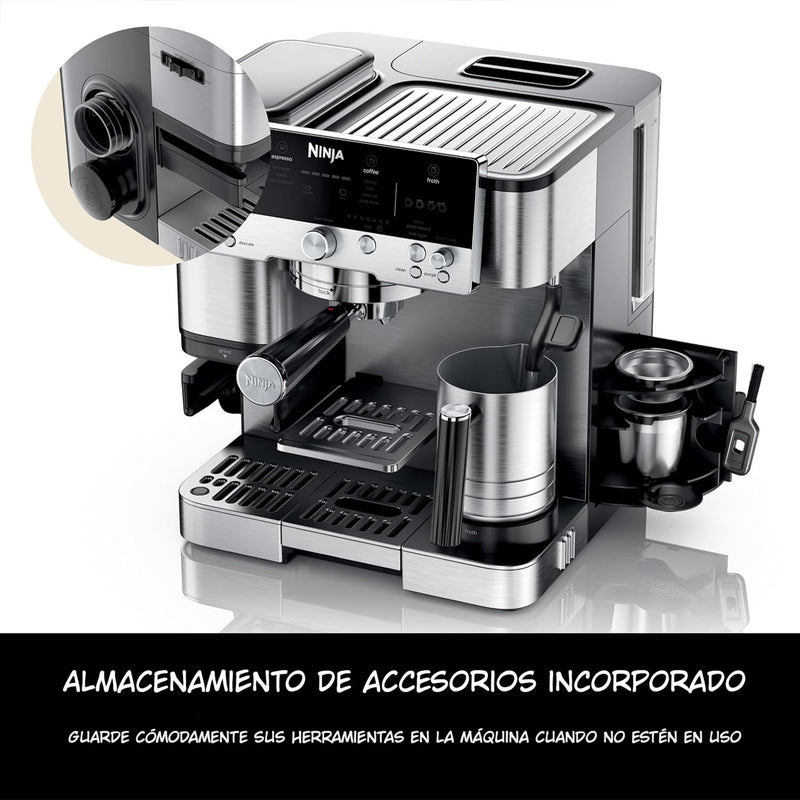 Máquina De Expresso Ninja Luxe Café Premier. Cafetera ES601 con moledor de café integrado.