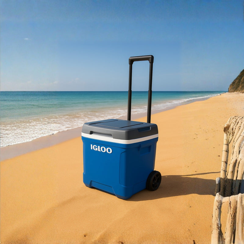 Cooler de 30QT con ruedas Igloo Roller Hielera con ruedas para paseos.