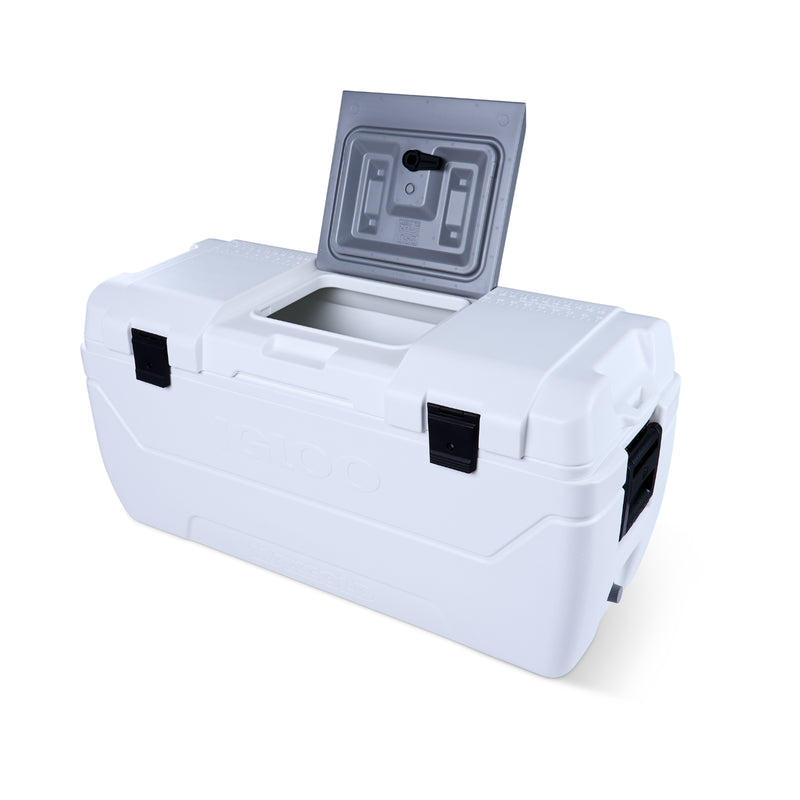 Cooler de 165QT Igloo  Maxcold Blanco Hielera grande para paseos y pesca.