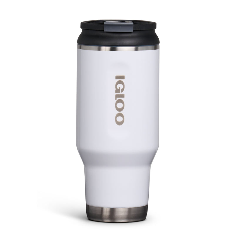 Botella de agua térmica 32oz Igloo. Vaso térmico para cafe de acero inoxidable color Blanco.