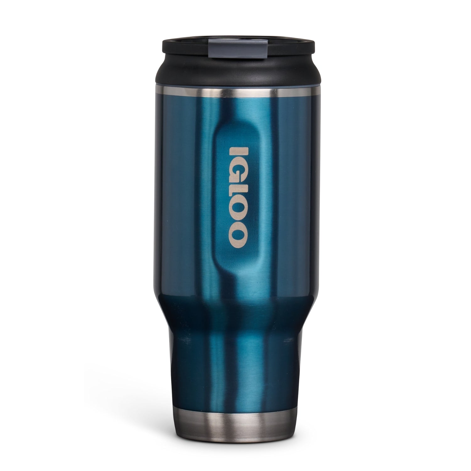 Botella de agua térmica 32oz Igloo. Vaso térmico para cafe de acero inoxidable color azul.