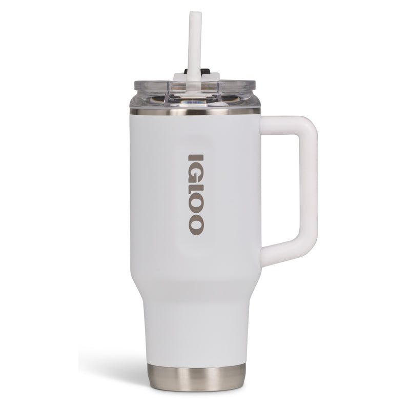 Botella De Agua Termo De 40Oz Igloo Travel. Vaso Térmico De Acero Inoxidable. Color blanco.