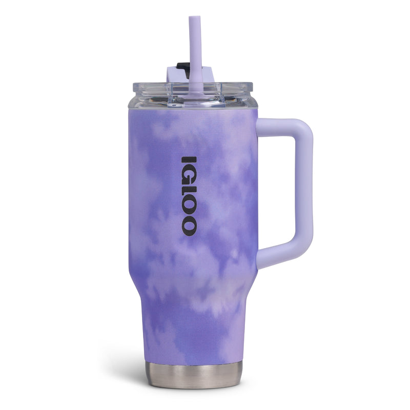 Botella De Agua Termo De 40Oz Igloo Travel. Vaso Térmico De Acero Inoxidable  Con Carrizo. Color morado.