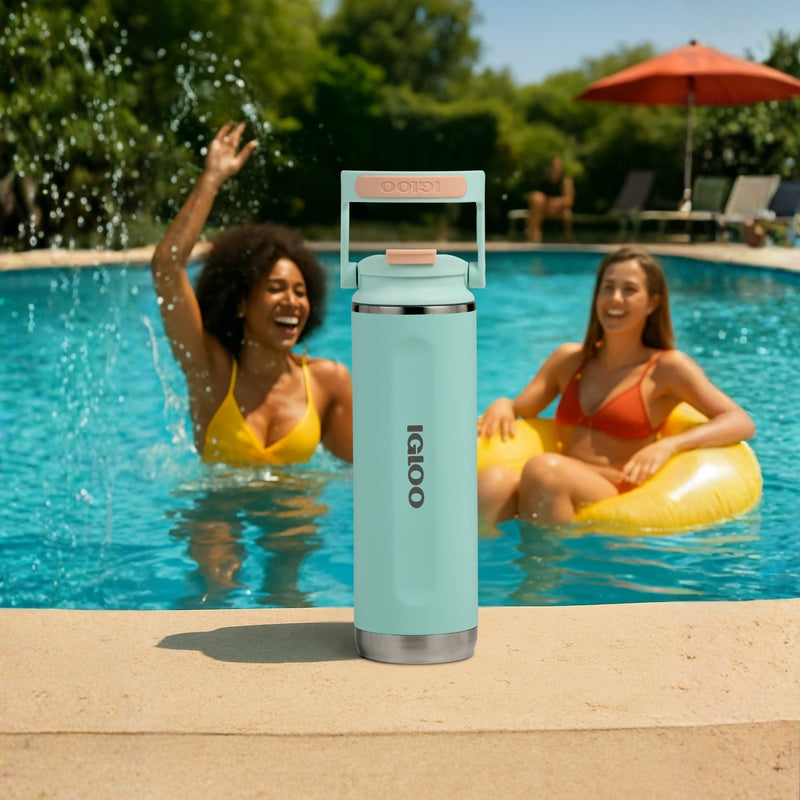 Botella de agua Térmica 20oz Igloo. Vaso Térmico De Acero Inoxidable color verde Menta.