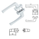 Manilla maneta doble halador Blanco de Puerta Barra Cuadrada 7 mm Apto para puertas batientes y correderas