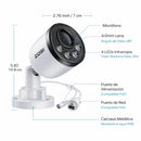 Cámara de Seguridad PoE de 4MP con Detección de Movimiento y Vehículos. Cámara de Videovigilancia con Visión Nocturna 30m y Micrófono Integrado IP66