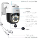Cámara de Seguridad IP PoE PTZ 5MP Exterior 355° Pan 140° Tilt con Auto Seguimiento y Visión Nocturna 30m, Detección IA y Audio Bidireccional