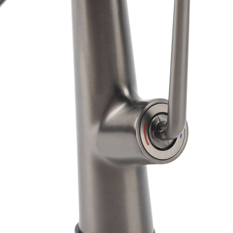 Grifo para lavamanos 27 cm Monomando pluma lavabo Gris mate de alta calidad