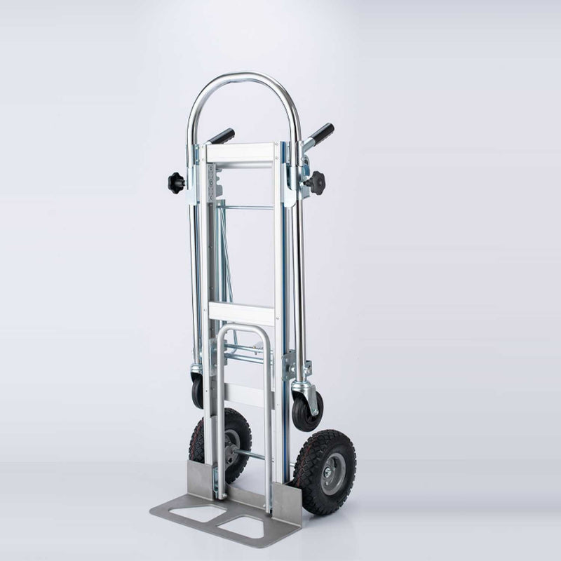 Carretilla Carrito de carga plegable convertible 4 en 1 industrial ruedas de goma max. 350kg Acero y aluminio