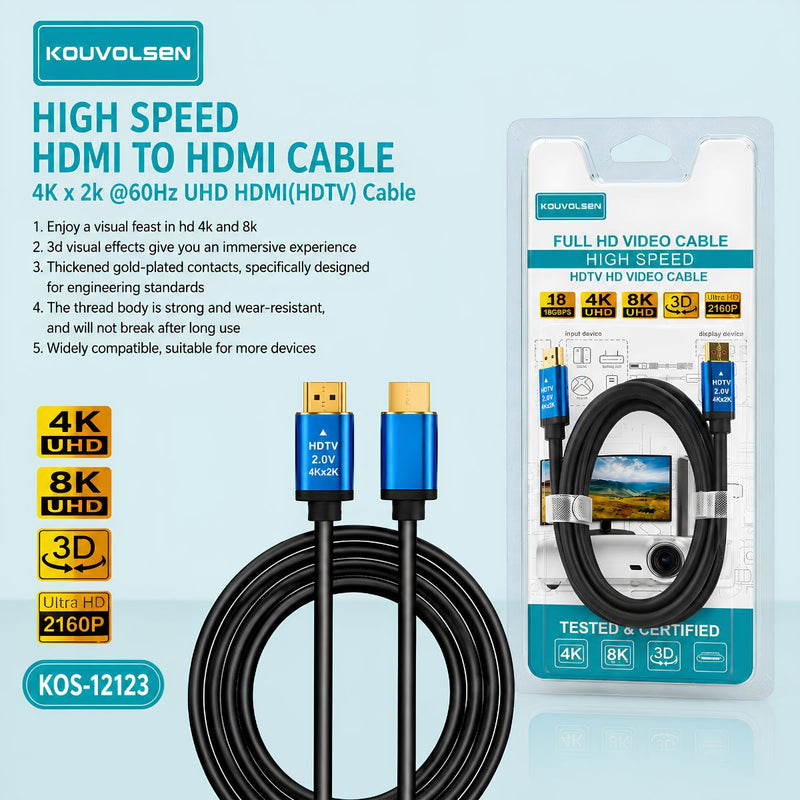 Cable HDMI De Alta Velocidad 4K UHD De 1 Metro. Compatible Con TV, Monitor, Proyector Y Consolas.