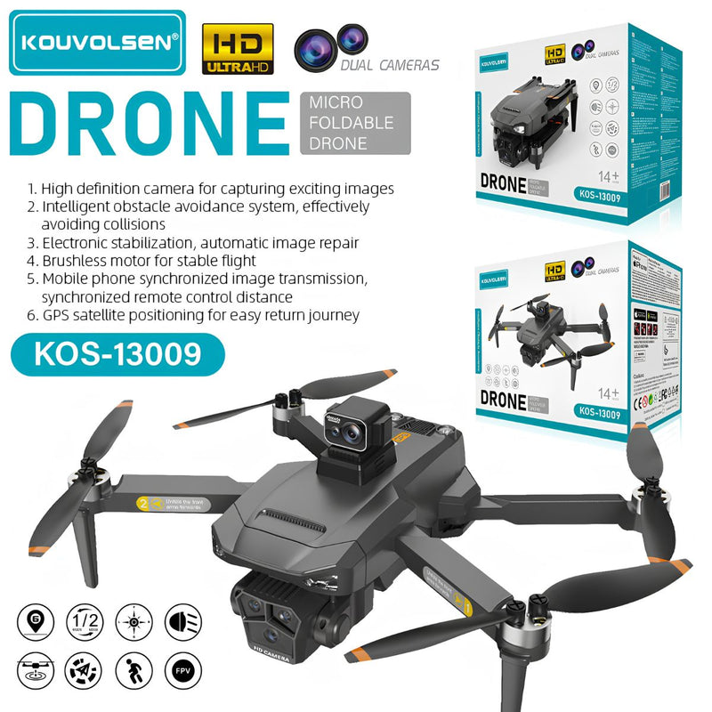 Drone Plegable Con Doble Cámara HD, GPS, Evitación De Obstáculos Y Transmisión FPV En Tiempo Real.