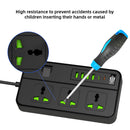 Regleta Multitoma Universal De 3000W Con 3 Enchufes, 4 Puertos USB Y 2 Puertos USB-C. Cable De 2 M, Interruptor Integrado Y Carga Rápida 3.4A.