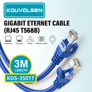 Cable de Red Ethernet RJ45 Gigabit Alta Velocidad (3 metros). Cable LAN para Router, PC, Switch y TV. Color Azul.