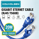 Cable de Red Ethernet RJ45 Gigabit Alta Velocidad (20 metros). Cable LAN para Router, PC, Switch y TV. Color Azul.