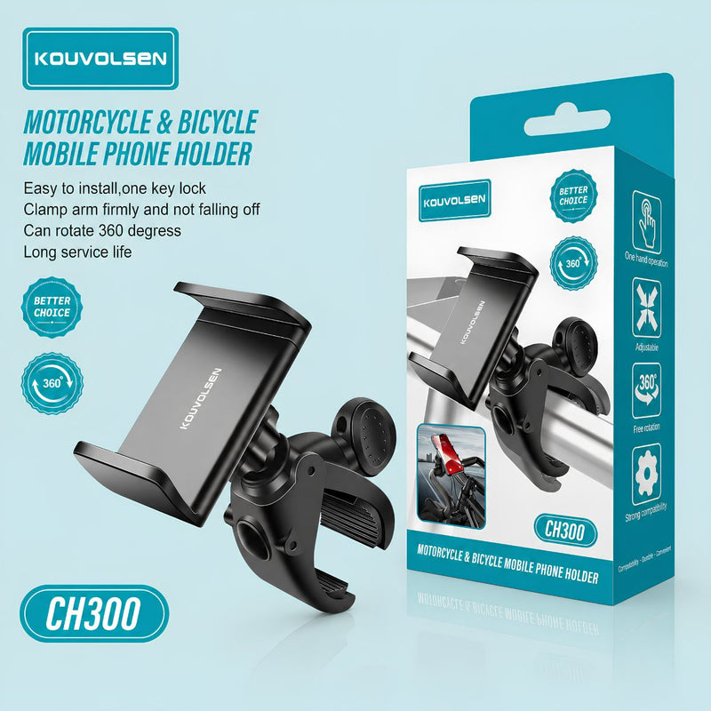 Soporte De Celular Para Bicicleta Y Moto. Porta Celular Ajustable Para Manubrio Con Rotación 360° Y Sujeción Segura.