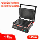 Plancha o Parrilla Eléctrica 2 en 1 para 2 sandwich, 1000W,120V/60Hz, L230xW145mm