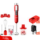 Batidora De Mano Inalámbrica Roja 100W. 16V. Set 5 en 1. Ideal para mezclas jugo y salsa. Incluye Batería y cargador.