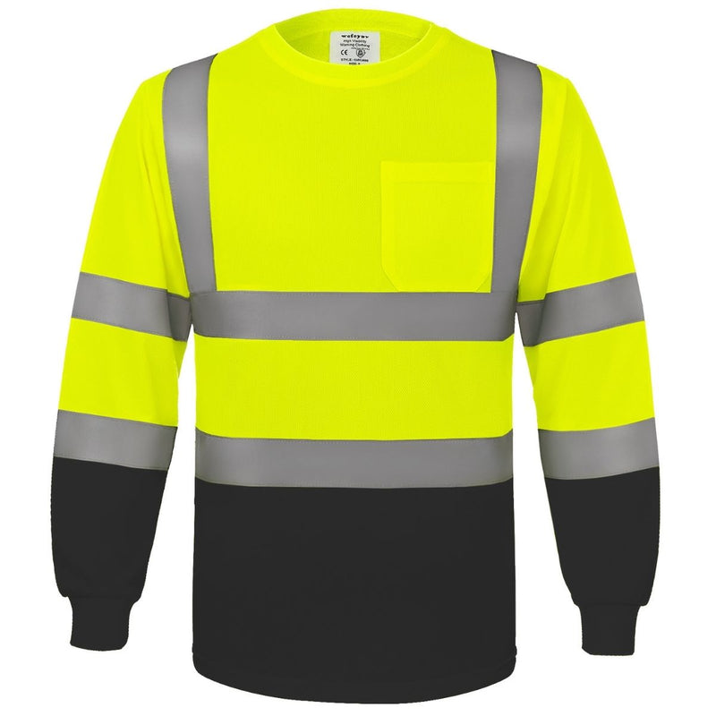 Camiseta de verano transpirable retrorreflectante, Amazon, protección solar Especificaciones y modelos:HVJ460-amarillo y negro*XL;