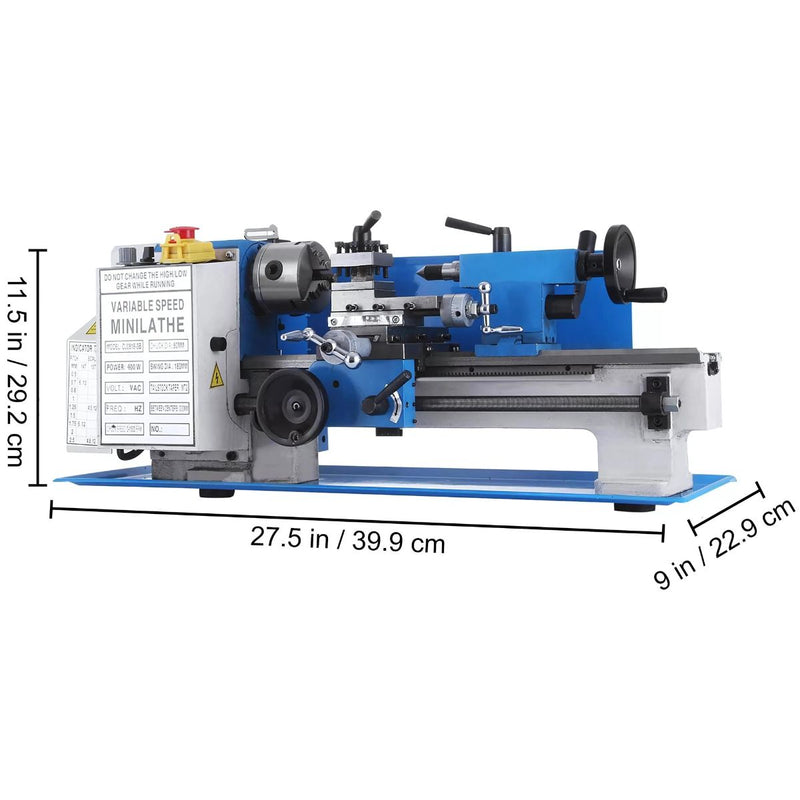 Mini torno de metal 7" x 12". De sobremesa.