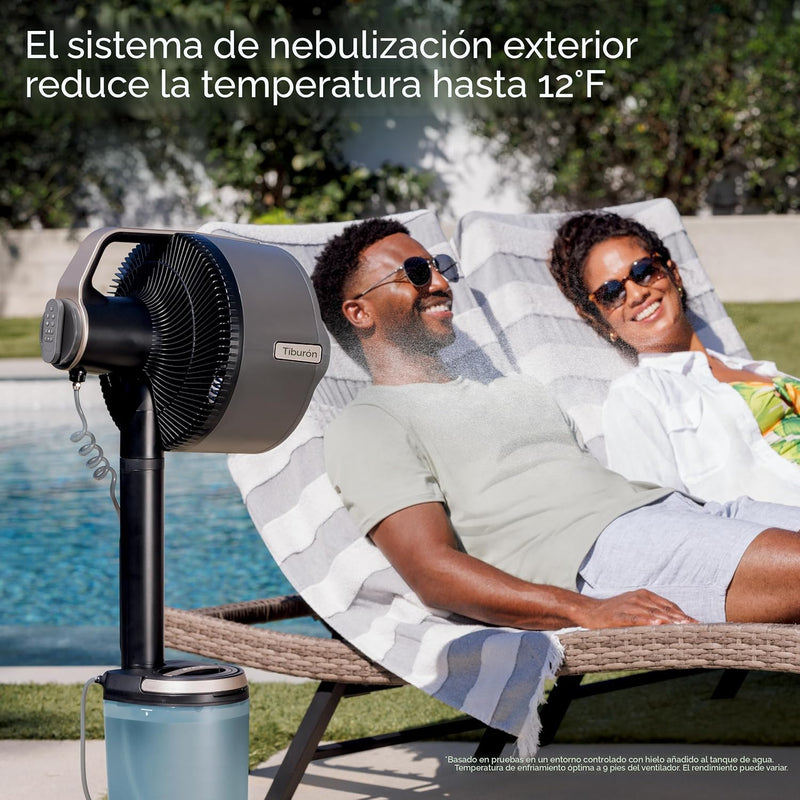 Abanico recargable InstaCool Shark. Ventilador con difusor de interior y experior FA302.