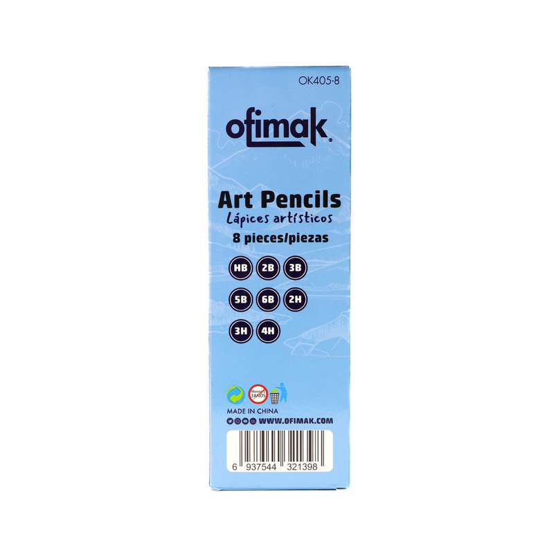 Caja de lápices artísticos para dibujo, marca Ofimak – Graduaciones HB a 6B