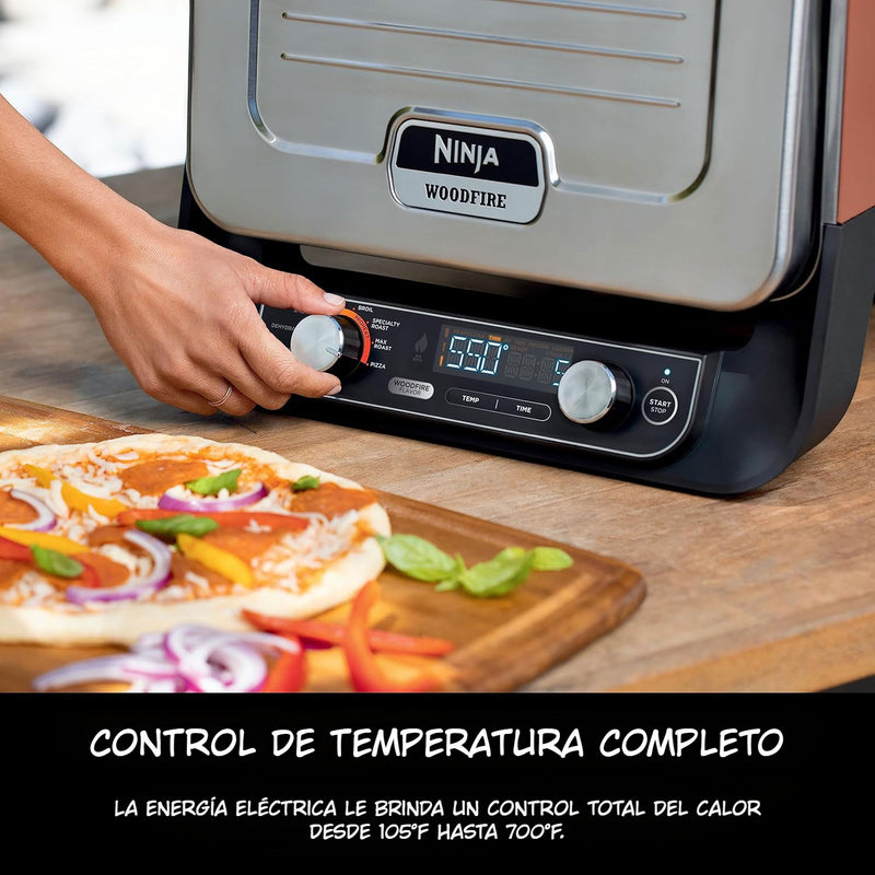 Horno de exteriores 8 en 1 Ninja Woodfire Outdoor. Asador ahumador OO101.