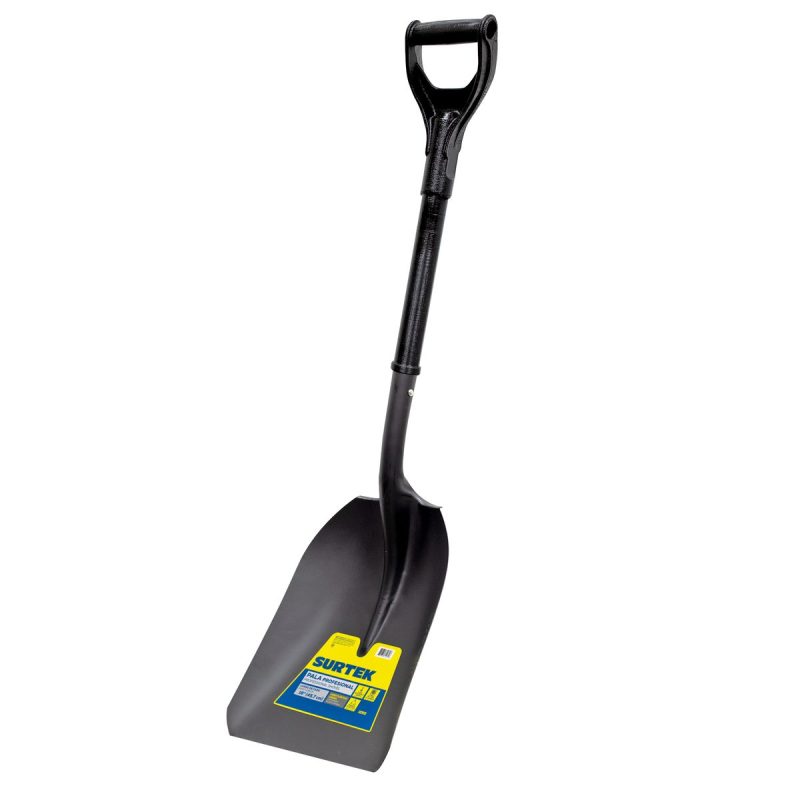 Pala de punta cuadrada de acero con mango de plástico tipo carbonera SURTEK