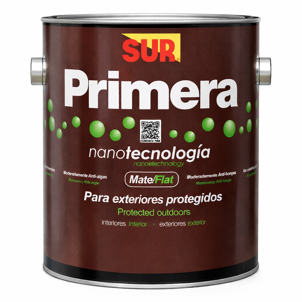 Pintura acrílica látex color blanco 1 galón. Sur Primera