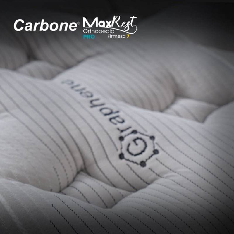 Colchones Ortopédicos Firmeza 7 Carbone Max Rest  Empacados Al Vacío Pillow Top Colchón Calidad Hotelera Memory Foam Con Resortes 35Cm Espesor (13.7")