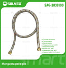 Manguera Para Gas Flexible 100Cm Trenzada En Aluminio. Tubo De Abasto Con Tuercas De Latón F3/8'' x F3/8''.