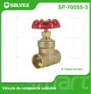 Válvula De Compuerta 1" De Latón Para Soldar 200 PSI.