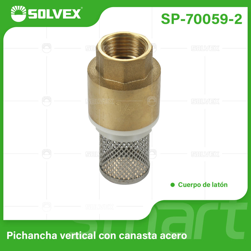 Válvula De Pie Check 3/4" Con Resorte Y Filtro De Acero Inoxidable. Evita Retroceso De Agua.
