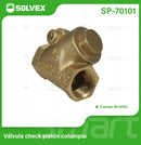 Válvula Check Tipo Y 1/2" De Columpio. Cuerpo De Latón 200 PSI.